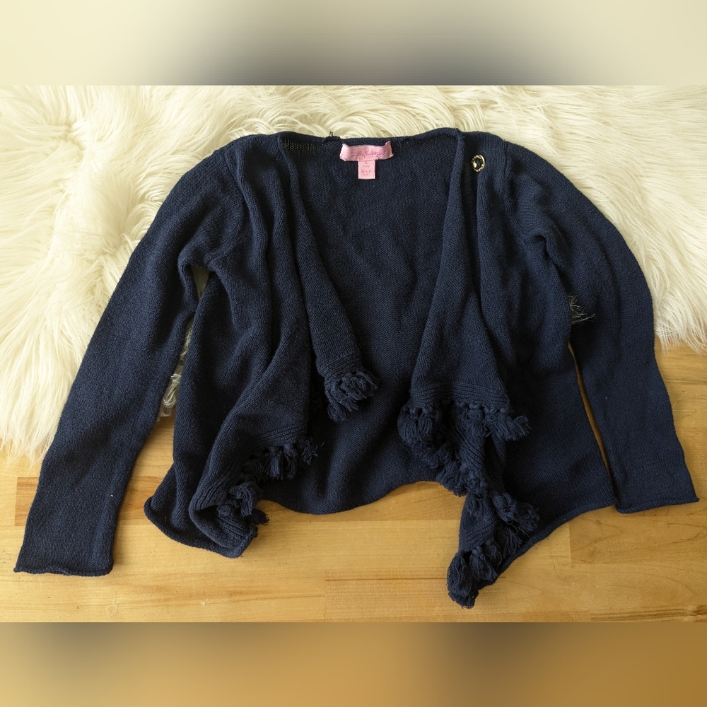 {Lilly Pulitzer} Girls Sweater with Fringe Detail